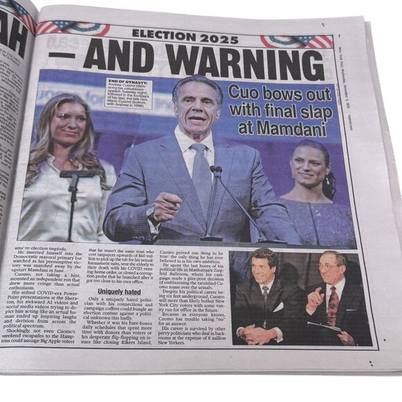 Mamdani Mayor Win New York City Socialist Marxism NY Post Newspaper 11/5 2025 - Picture 4 of 11